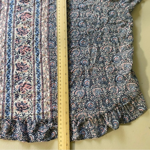 Cynthia Rowley Blue Ruffled 3/4 Sleeve Blouse Size 3X 100% Viscose - Picture 5 of 8